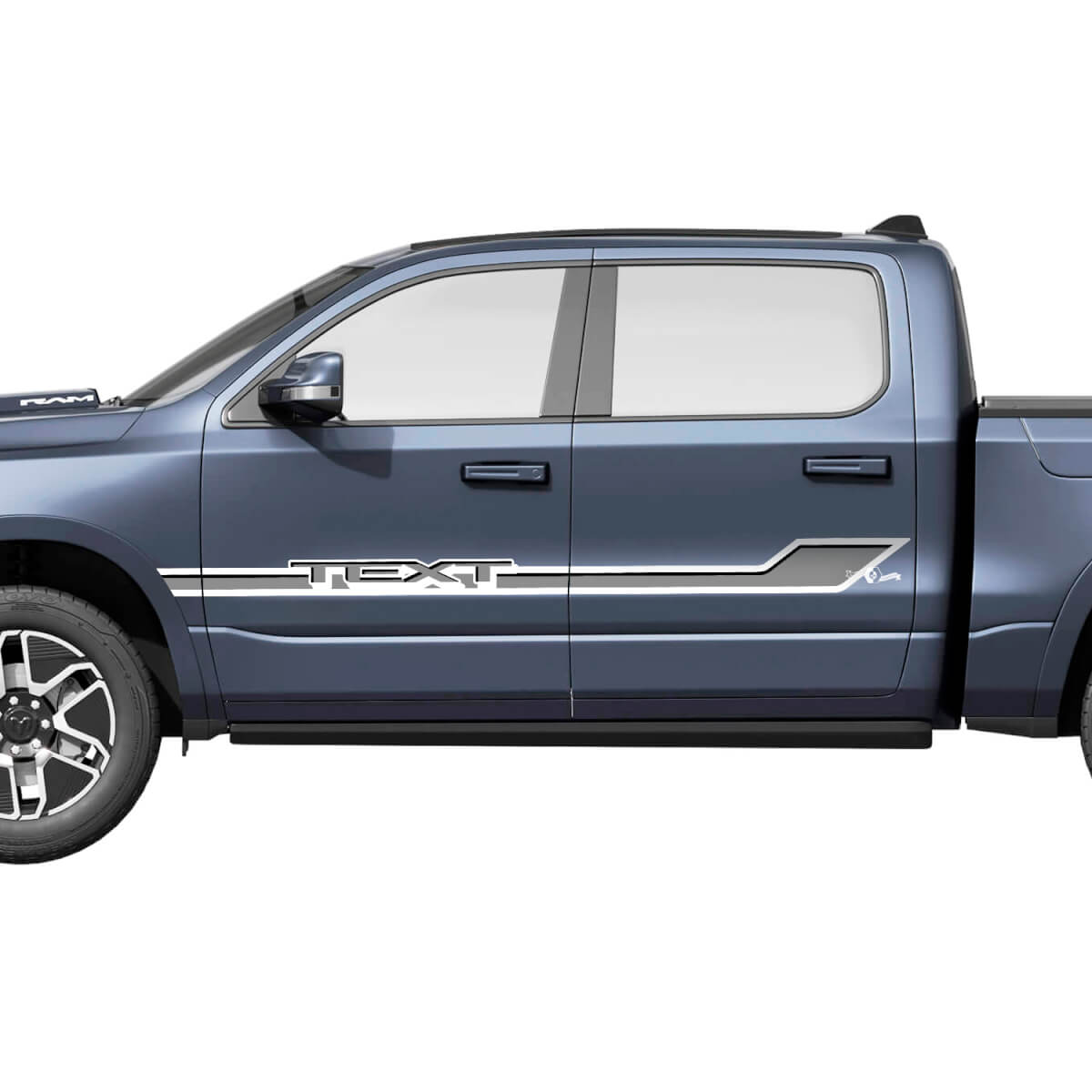 Kit de décalcomanies vinyle bandes latérales personnalisées pour porte Dodge Ram 1500 REV