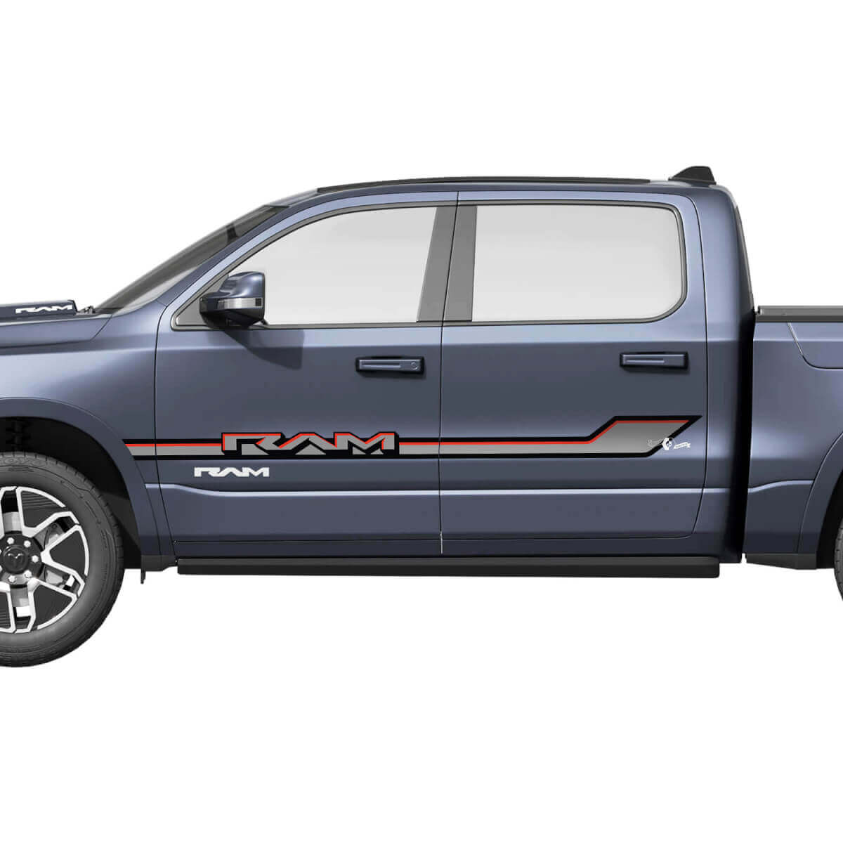 Bandes de portes latérales pour Dodge RAM 1500 REV, autocollants graphiques en vinyle
