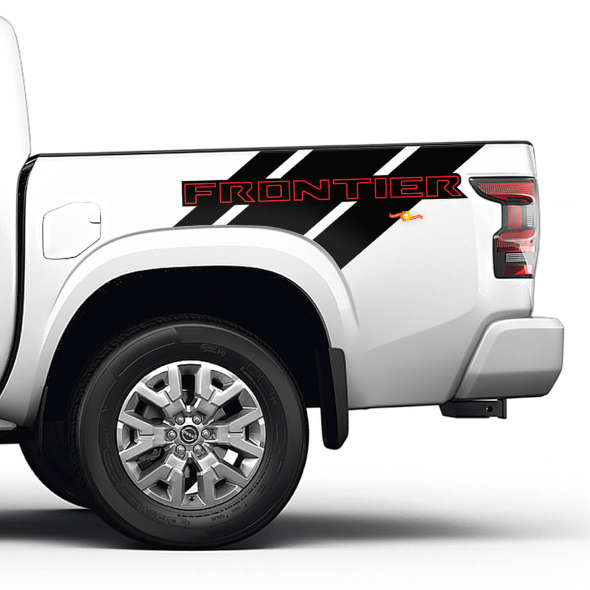 2X Nissan Frontier Pro-4X lit camion voiture vinyle des deux côtés autocollants graphiques 2 couleurs
