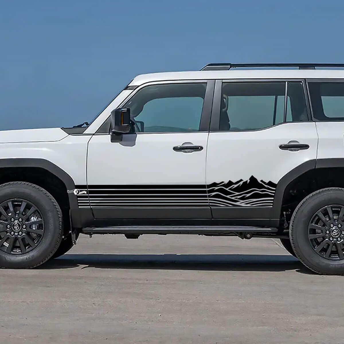 Bandes latérales de bas de caisse montagnes Autocollants en vinyle pour Toyota Land Cruiser