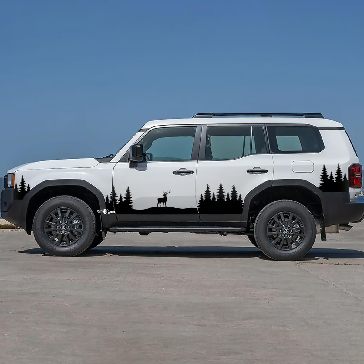 Toyota Land Cruiser Nature Scene Deer Moose Portes Accent Stripes Décalcomanies Vinyle Autocollants Graphique
