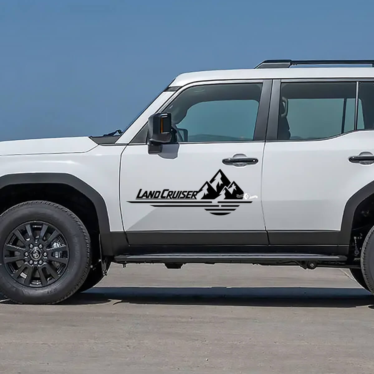 Toyota Land Cruiser Nature Scene Montagnes Portes Autocollants Vinyle Autocollants Graphique
