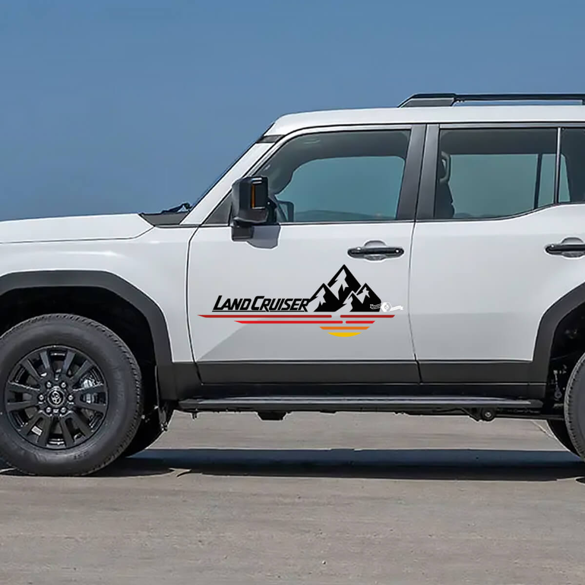 Toyota Land Cruiser Nature Scene Montagnes Portes Autocollants Vinyle Autocollants Graphique 2
