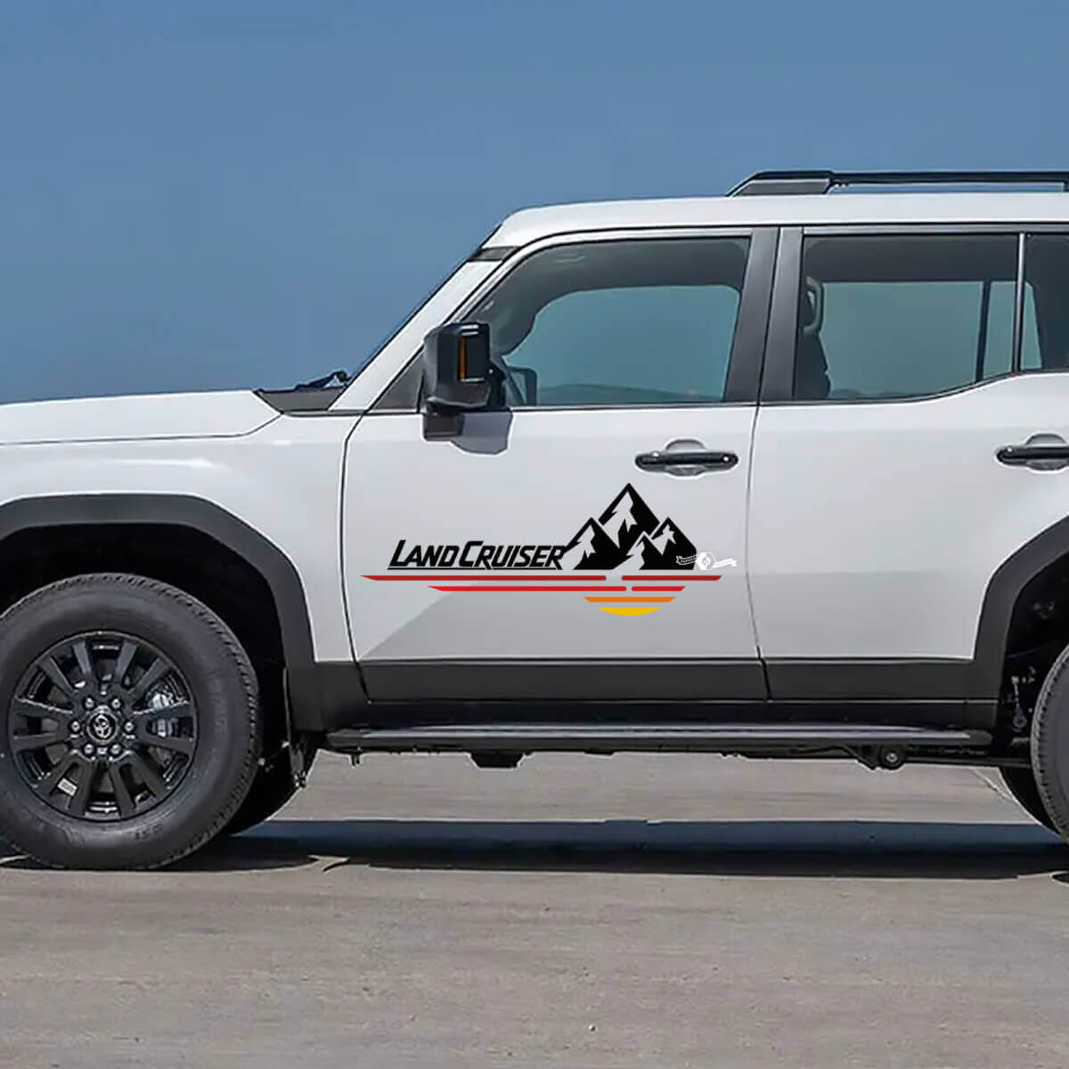 Toyota Land Cruiser Scène de nature Montagnes Portes Décalcomanies Autocollants en vinyle Graphique 2
