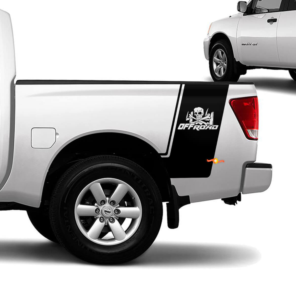 Nissan Titan Chevet Hors Route Crâne Rayures Vinyle Autocollants Décalcomanies Graphiques
