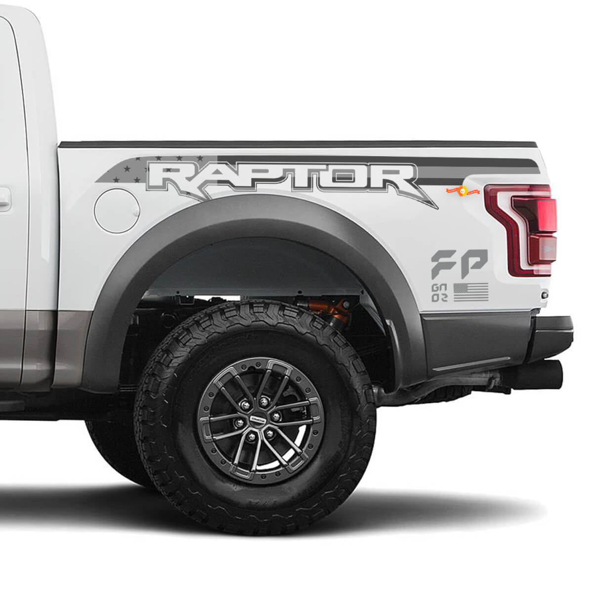 Ford Raptor F150 FP Quart arrière Drapeau américain Autocollants en vinyle
