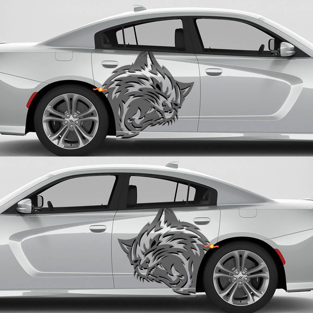Kit d’autocollants latéraux en vinyle Wildcat pour Dodge Challenger ou Charger
