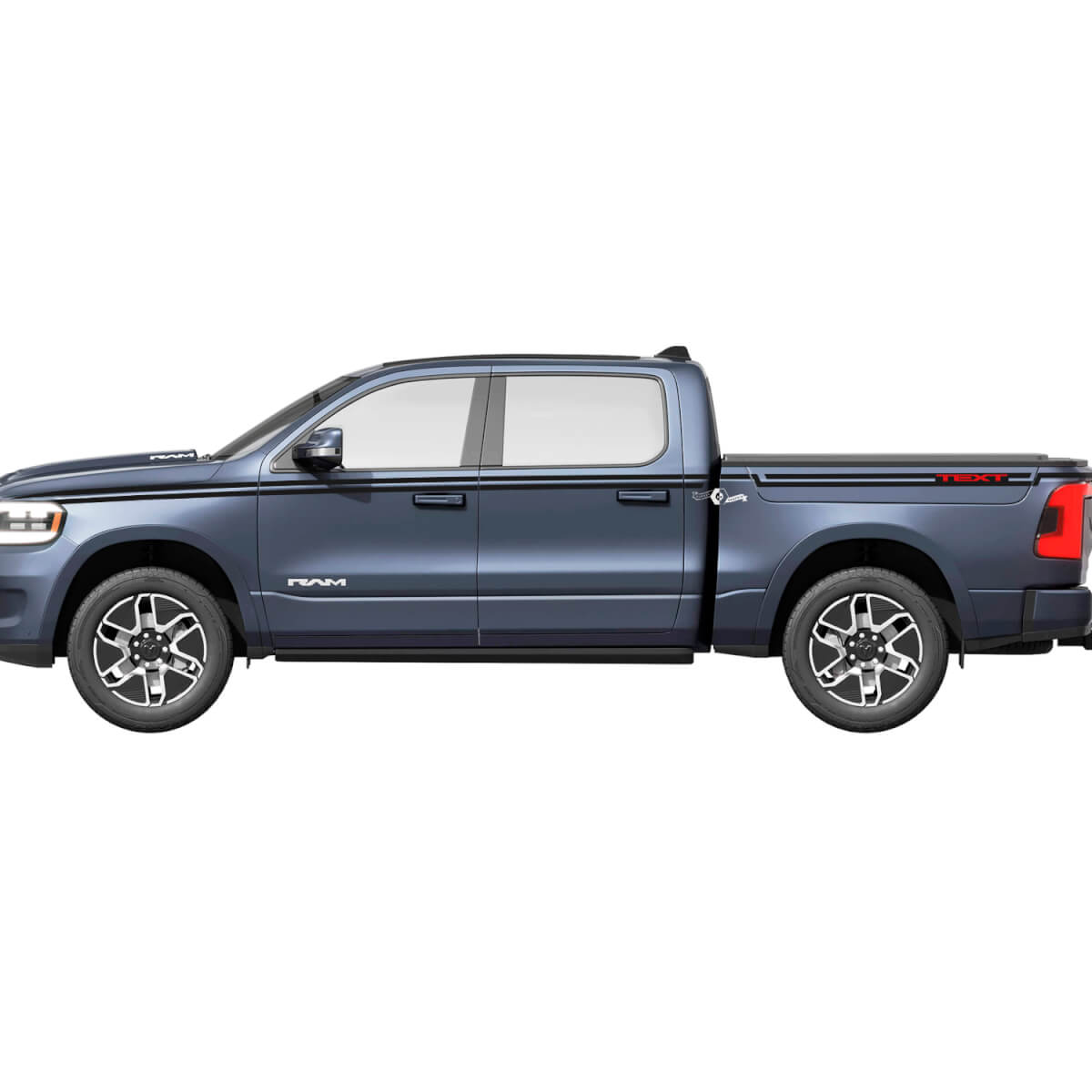 Autocollants vinyle double bande latérale personnalisée pour Dodge Ram 1500 REV