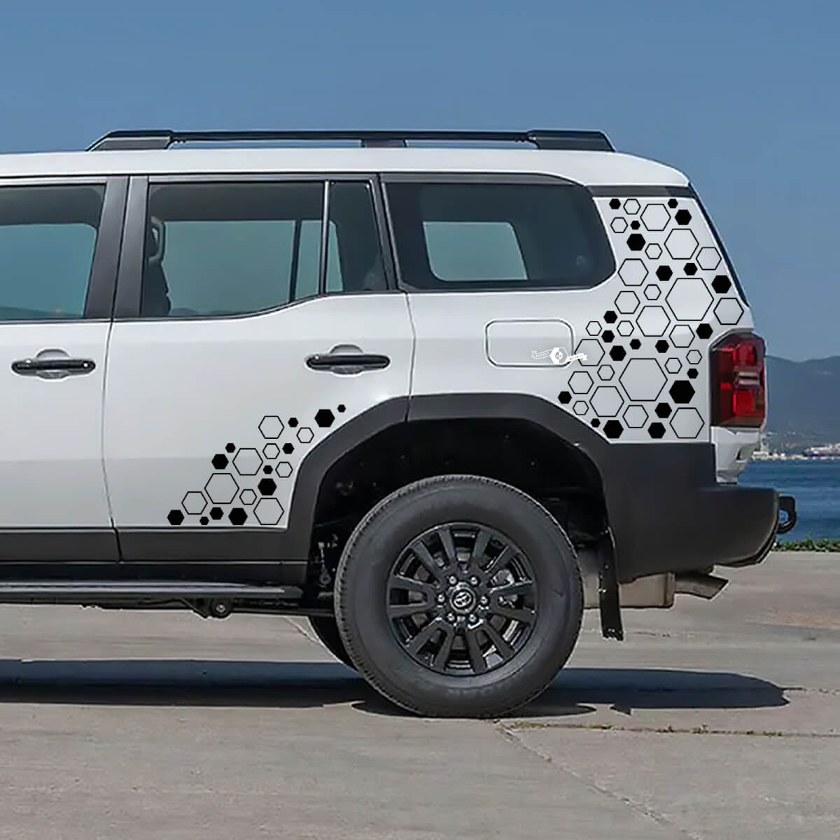 Toyota Land Cruiser Six nœuds nid d’abeille portes latérales arrière décalcomanies vinyle autocollants graphique

