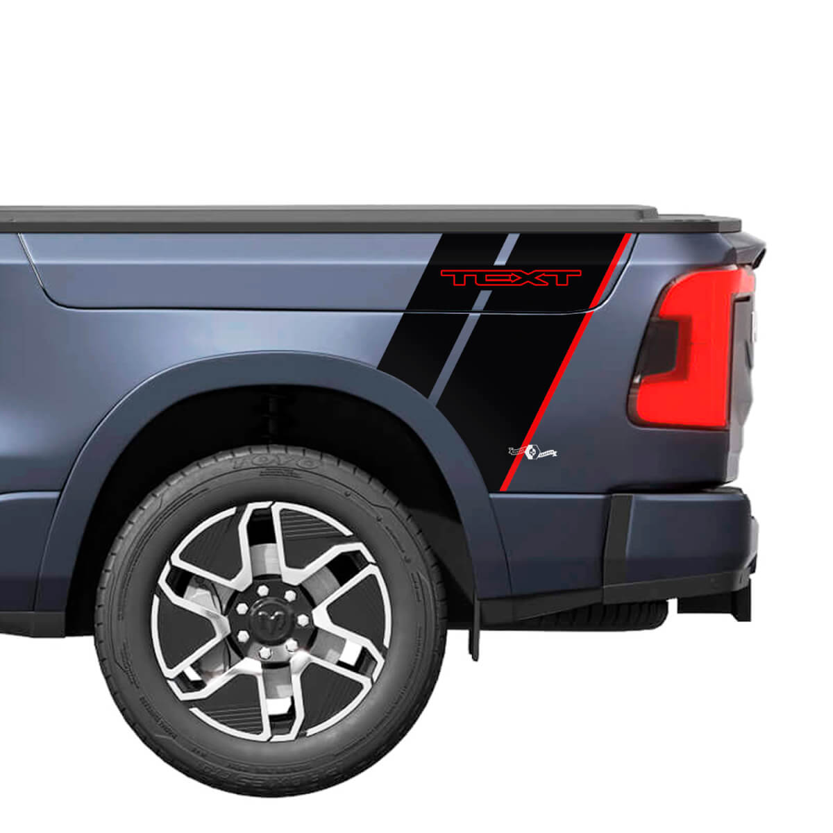 Autocollants Vinyle à Rayures Doubles d'Aile Arrière pour Dodge Ram 1500 REV