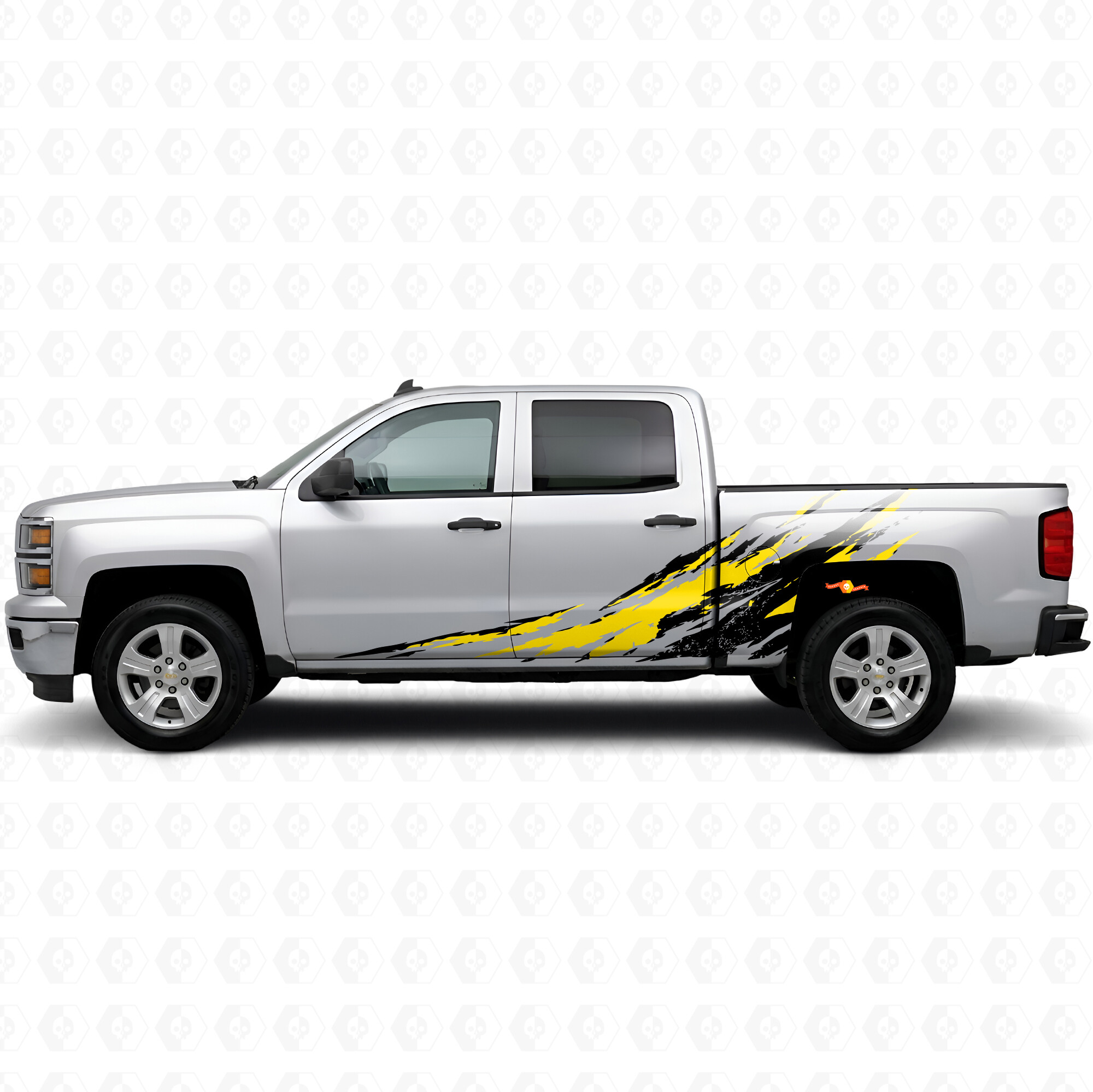 Bandes vinyles éclaboussées usées pour porte et côté de caisse Chevrolet Silverado 1500 K2XX 2014-2019