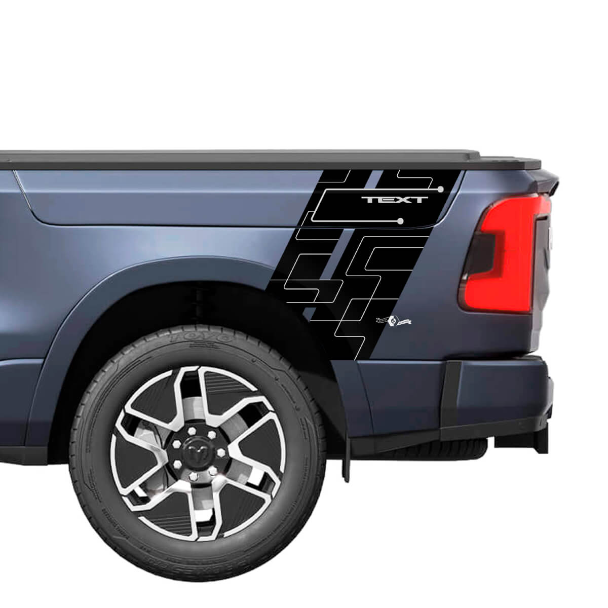 Kit de décalcomanies en vinyle à rayures géométriques pour garde-boue arrière Dodge Ram 1500 REV