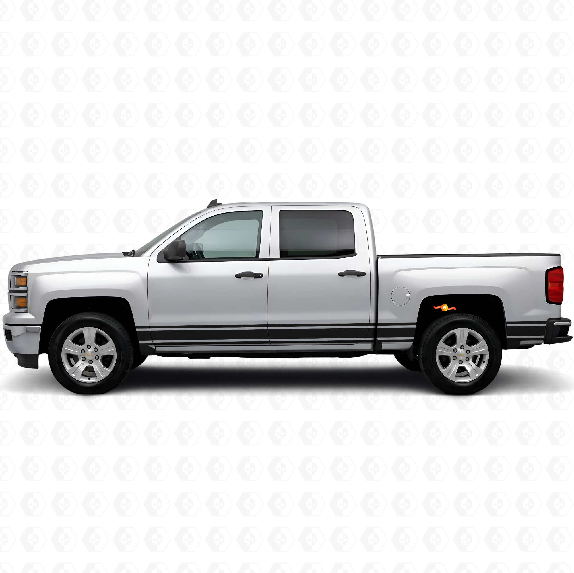 Bandes Vinyles Fines d’Accent pour Portière et Flanc de Caisse pour Chevrolet Silverado 1500 K2XX 2014-2019