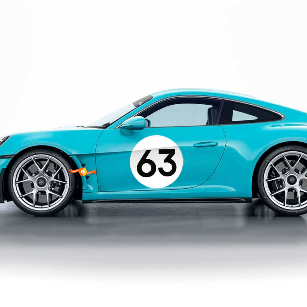 Autocollant Kit Style S/T Logo 60e Anniversaire Portes Latérales Pour Porsche 911 2023