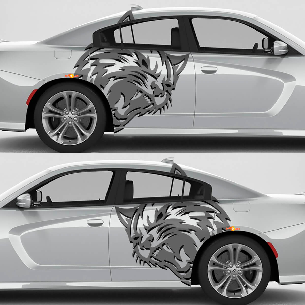 Ensemble d'autocollants latéraux style Wildcat pour Dodge Challenger ou Charger