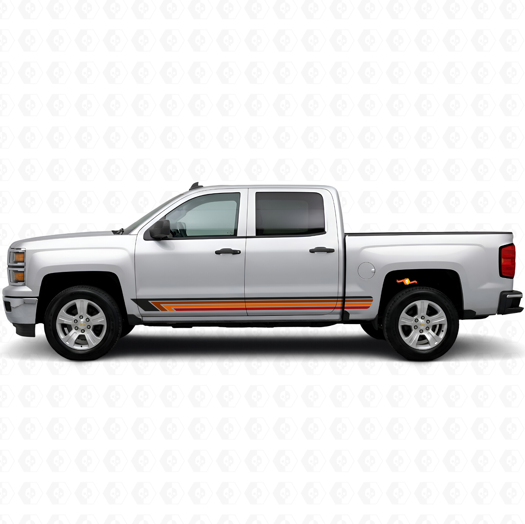 Bande vintage pour porte et bandes en vinyle sur panneaux de bas de caisse pour Chevrolet Silverado 1500 K2XX 2014-2019