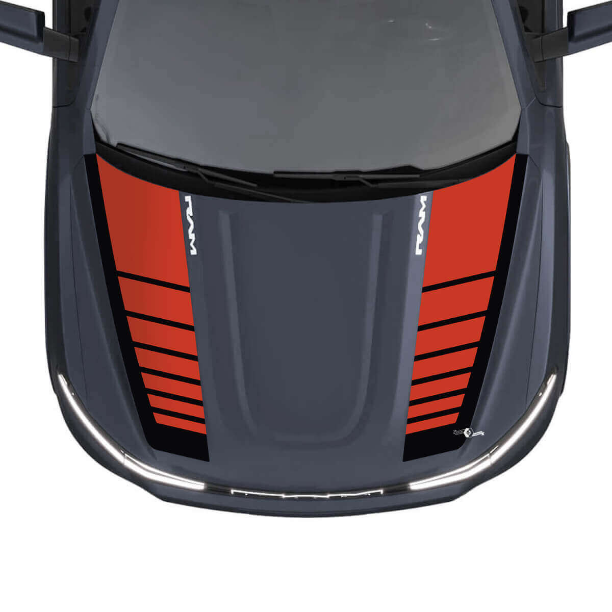 Autocollants Vinyles Bandes de Capot Graphiques pour Dodge Ram 1500 REV