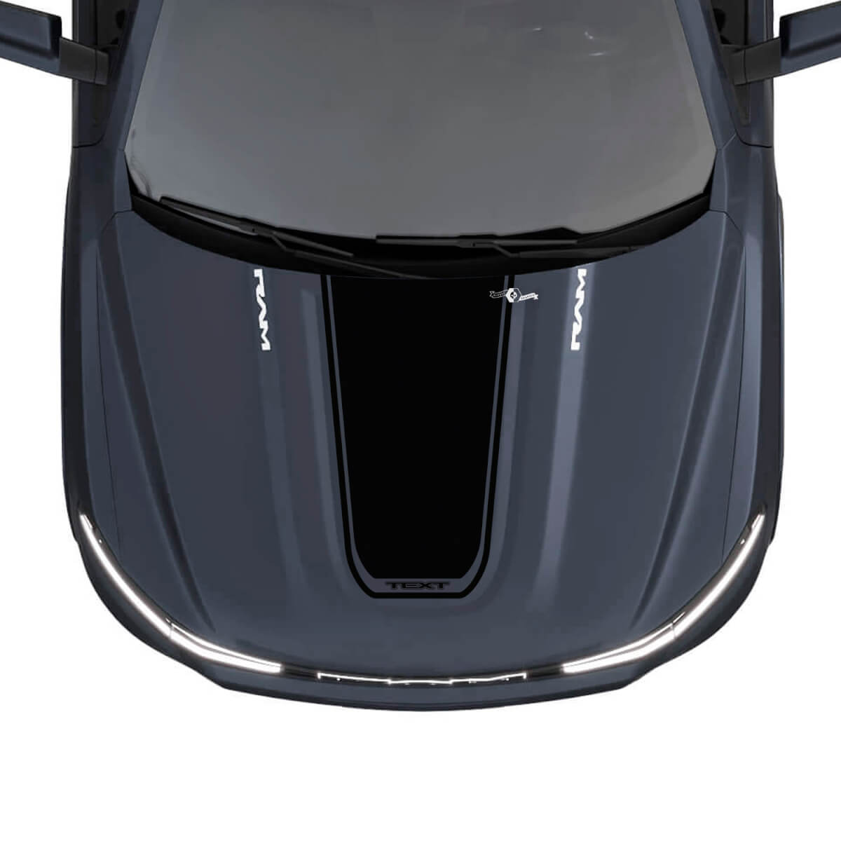 Autocollant Vinyle Bande de Capot Personnalisée Noir pour Dodge Ram 1500 REV