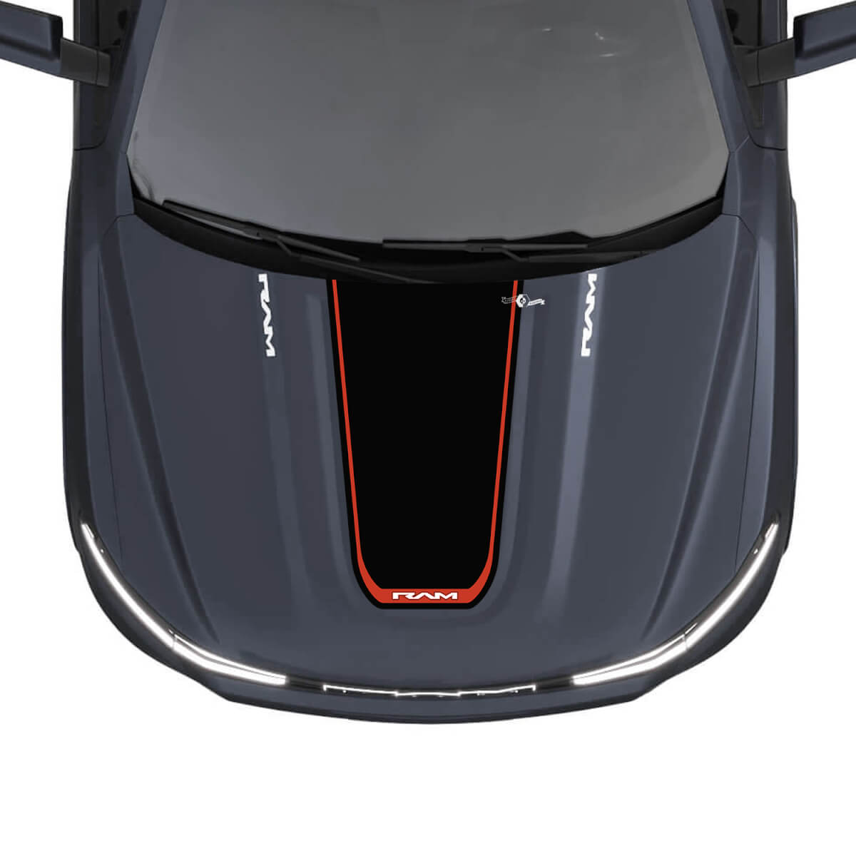Capot RAM Stripes pour Dodge RAM 1500 REV Autocollants en vinyle Autocollants graphiques

