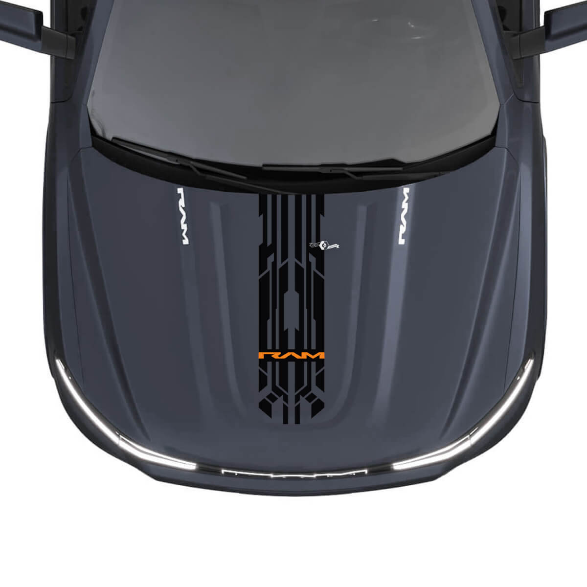 Capot central rayures modernes pour Dodge RAM 1500 REV autocollants en vinyle autocollants graphiques
