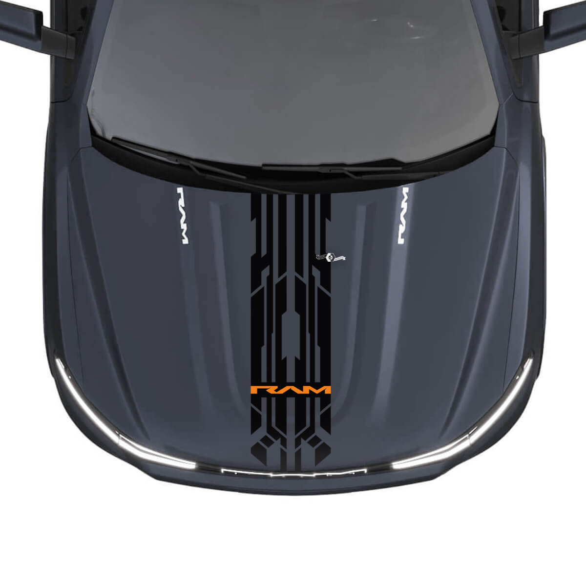 Capot central rayures modernes pour Dodge RAM 1500 REV autocollants en vinyle autocollants graphiques
