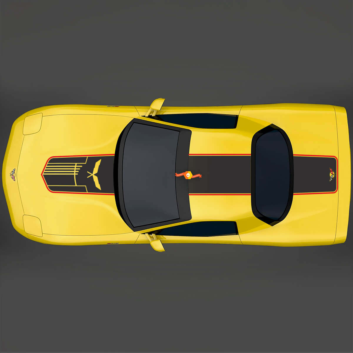 Chevy Corvette C5 Capot Autocollant Rayures Jake Crâne
