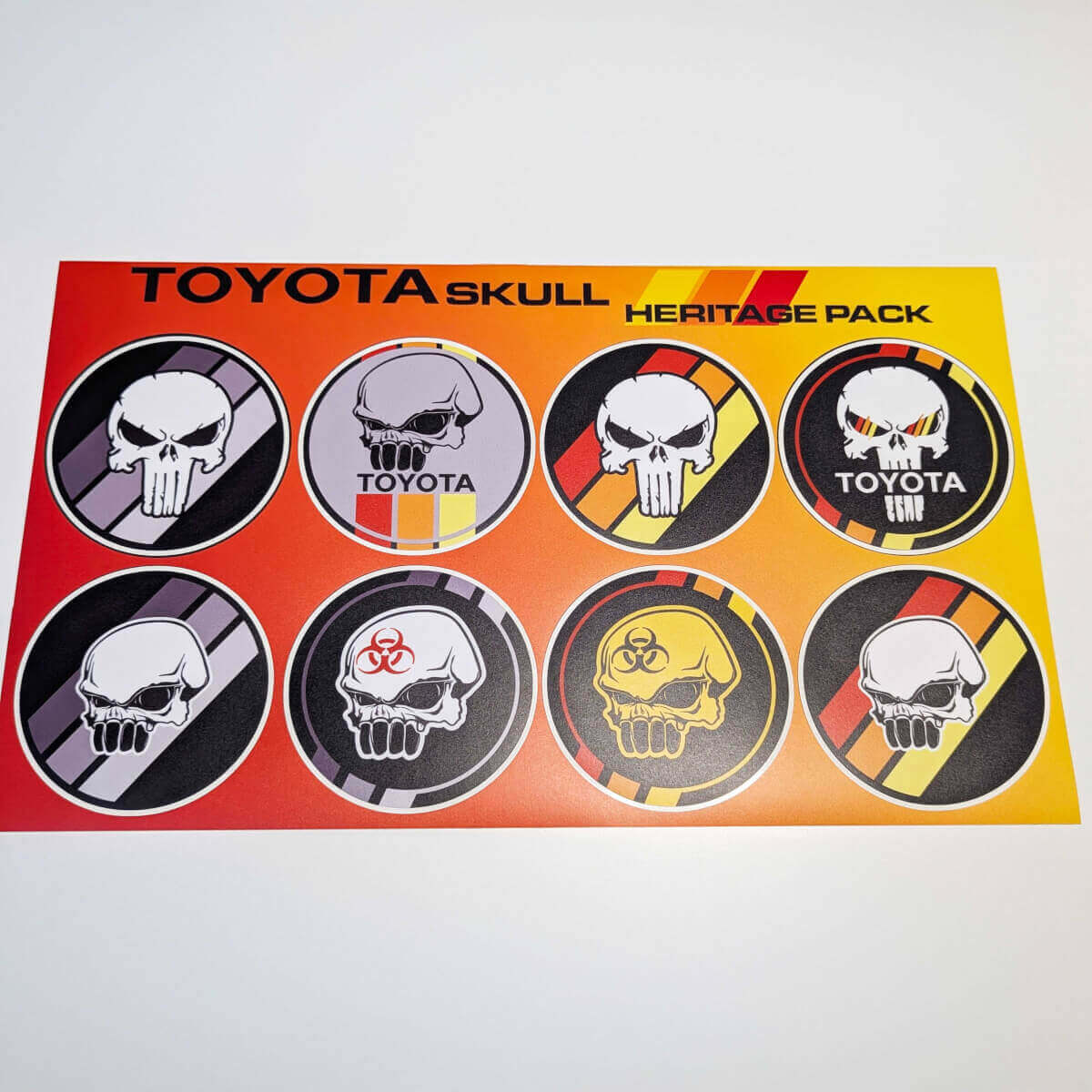 Crâne héritage rétro Vintage Style ancien autocollant Pack décalcomanies graphiques pour Toyota TRD
