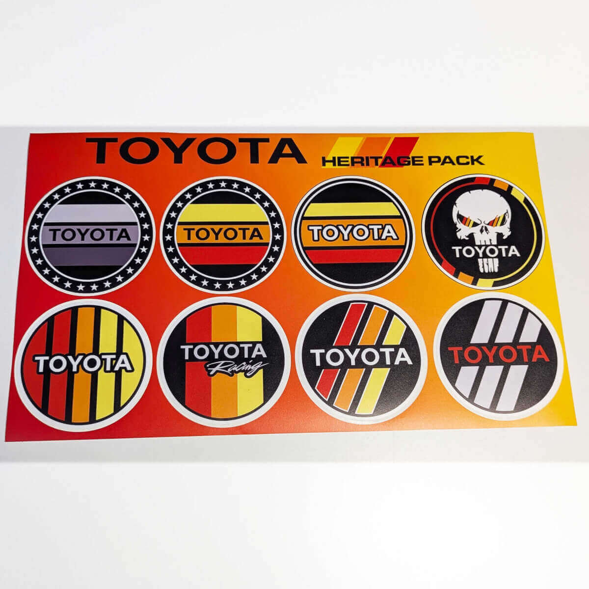 Toyota Héritage Rétro Vintage Ancien Style Autocollants Ronds Pack Décalques Graphiques