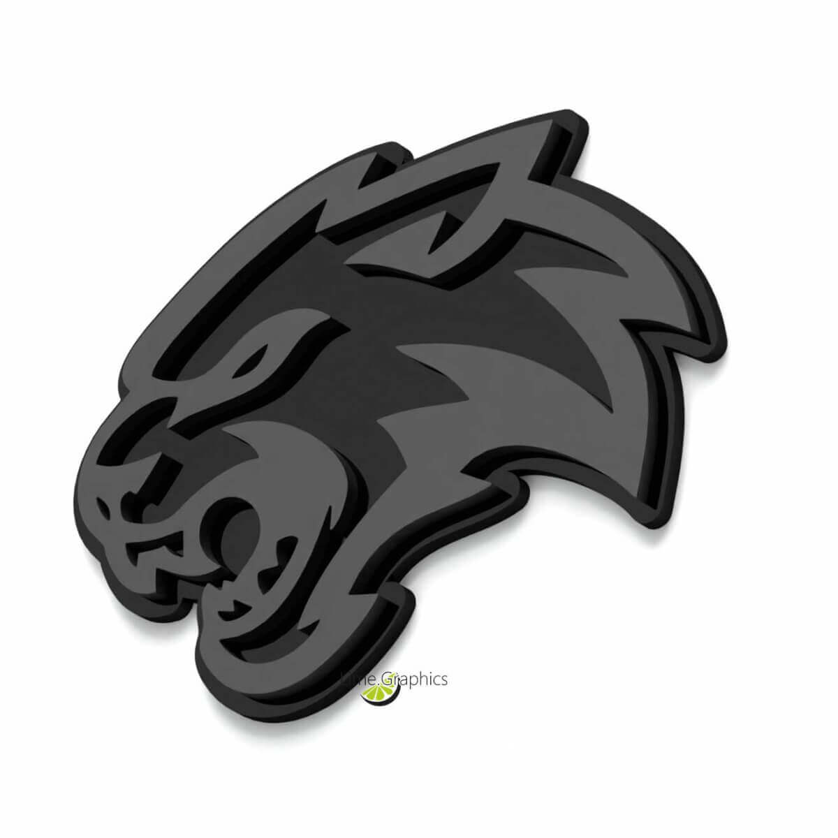 Insigne 3D sur mesure WildCat Insignes d'aile Écusson de hayon Insigne de calandre avant pour Dodge comme Hellcat