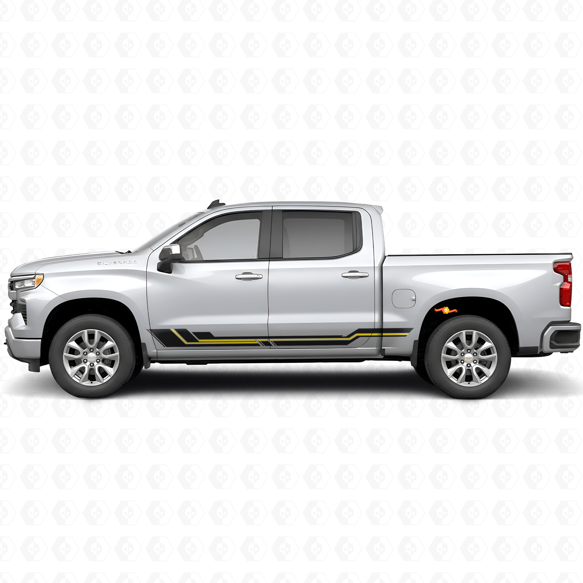 Bandes vinyle parallèles pour portières et bas de caisse Chevrolet Silverado 1500 T1XX 2019-2026
