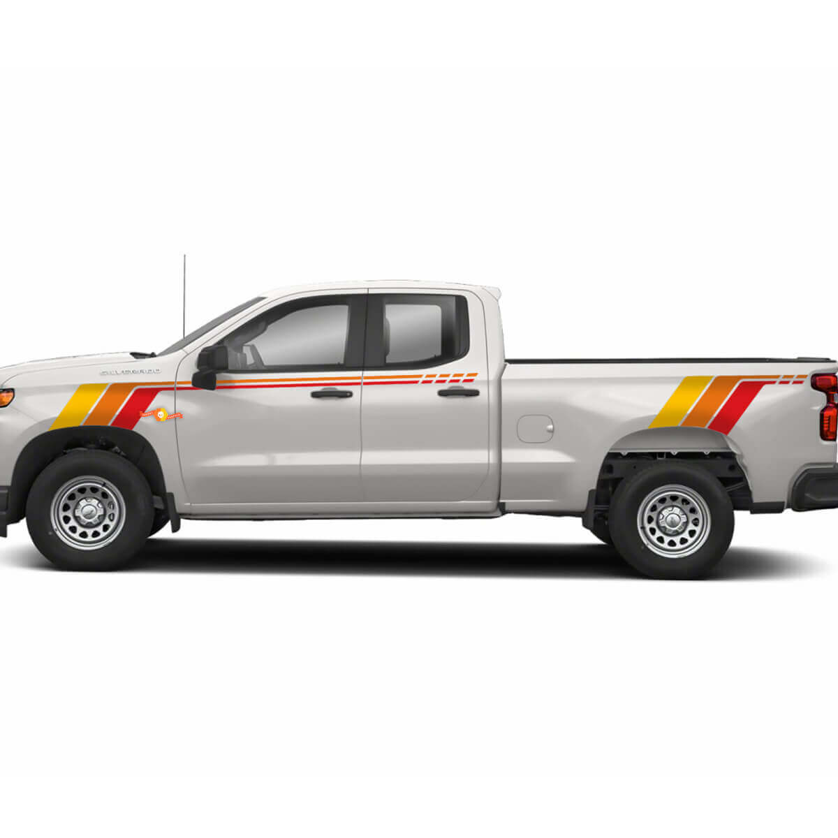 Kit d'autocollants en vinyle de bandes latérales pour capot et hayon style vintage pour Chevrolet Silverado