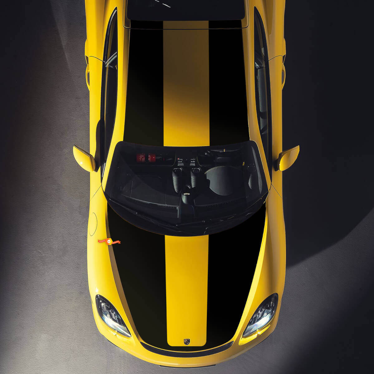 Kit de décalcomanies vinyle à bandes doubles pour capot et toit Racing pour Porsche Cayman GT4