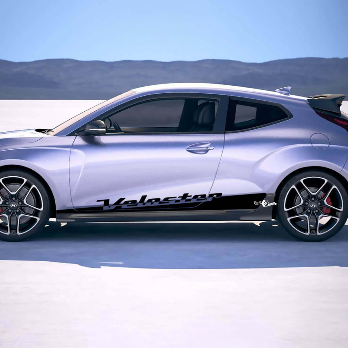 2x Autocollants Vinyle Bandes Latérales de Bas de Porte adaptés pour Hyundai Veloster