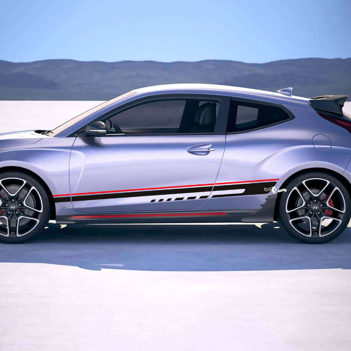 Autocollants Vinyle Bandes de Course Latérales Décalque Pour Hyundai Veloster 2