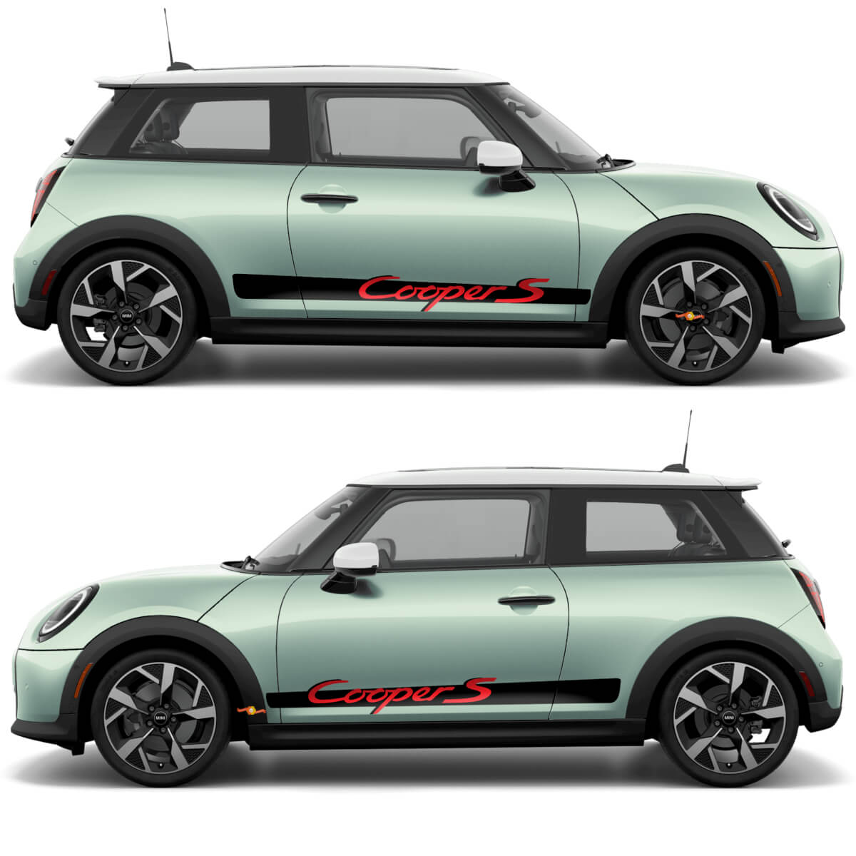Mini Cooper S Side Stripe Lettring Porsche Style Graphics Decal
