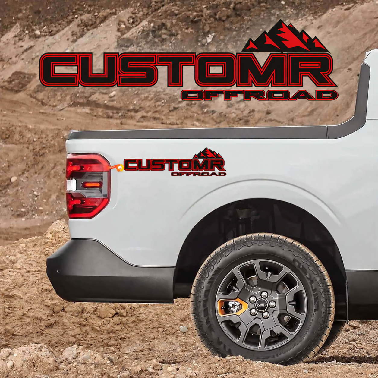 CUSTOMR Offroad Contour de Montagne Paire Autocollant en Vinyle pour Plinthe Ford F-250
