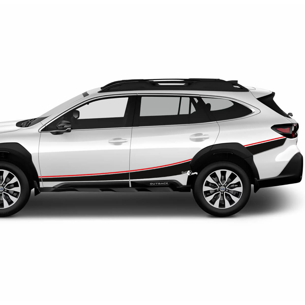 Rayures de porte latérale de la porte en vinyle Graphique d'autocollant pour Suba Outback
