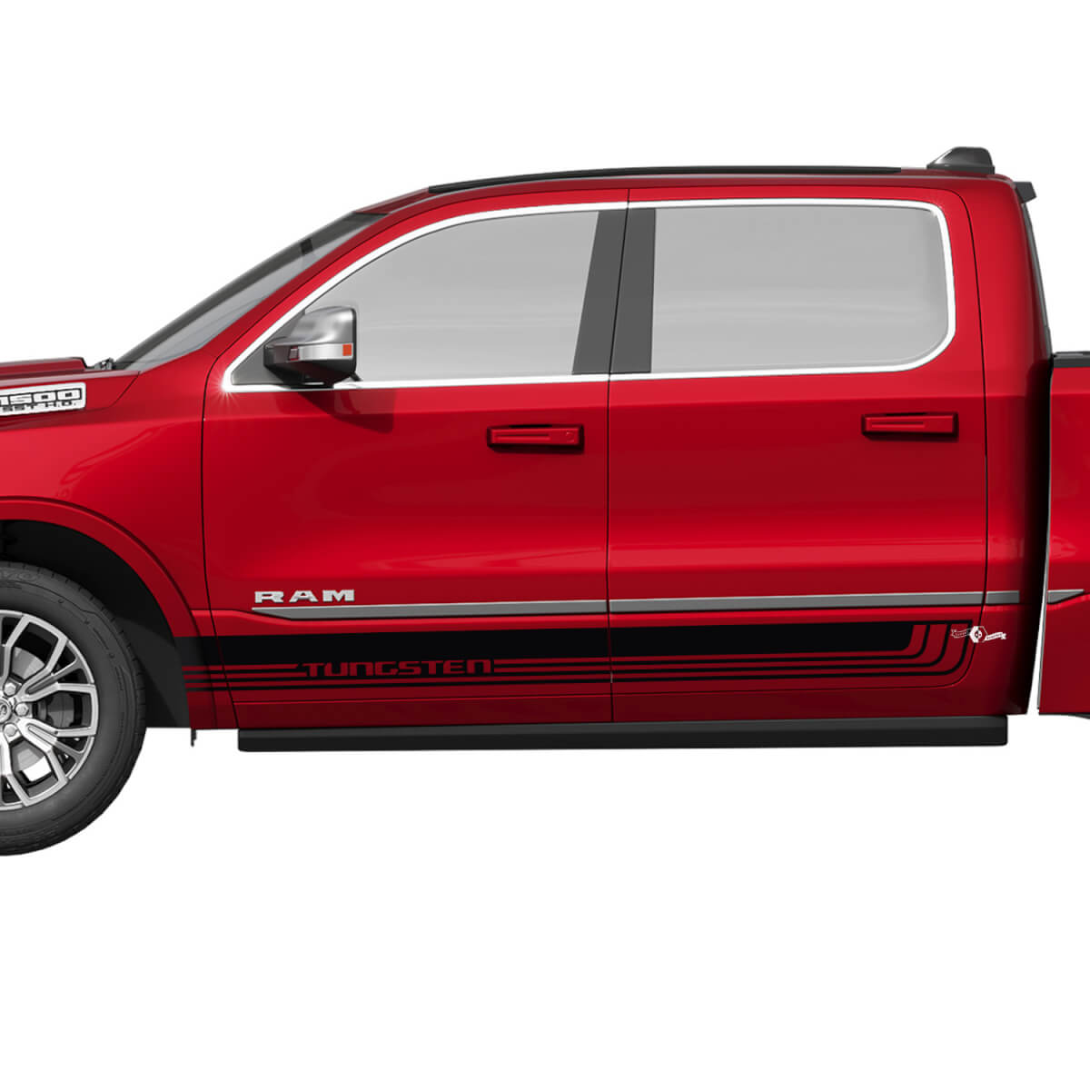 Stripes du panneau de bascule latérales Stickers de décalage en vinyle Graphiques pour Dodge Ram 1500 Tungsten 3
