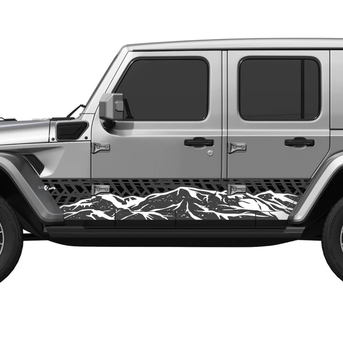 US Patriotique Flag en détresse Splash Wrap côté portes latérales en vinyle autocollant ajuster Jeep Wrangler
