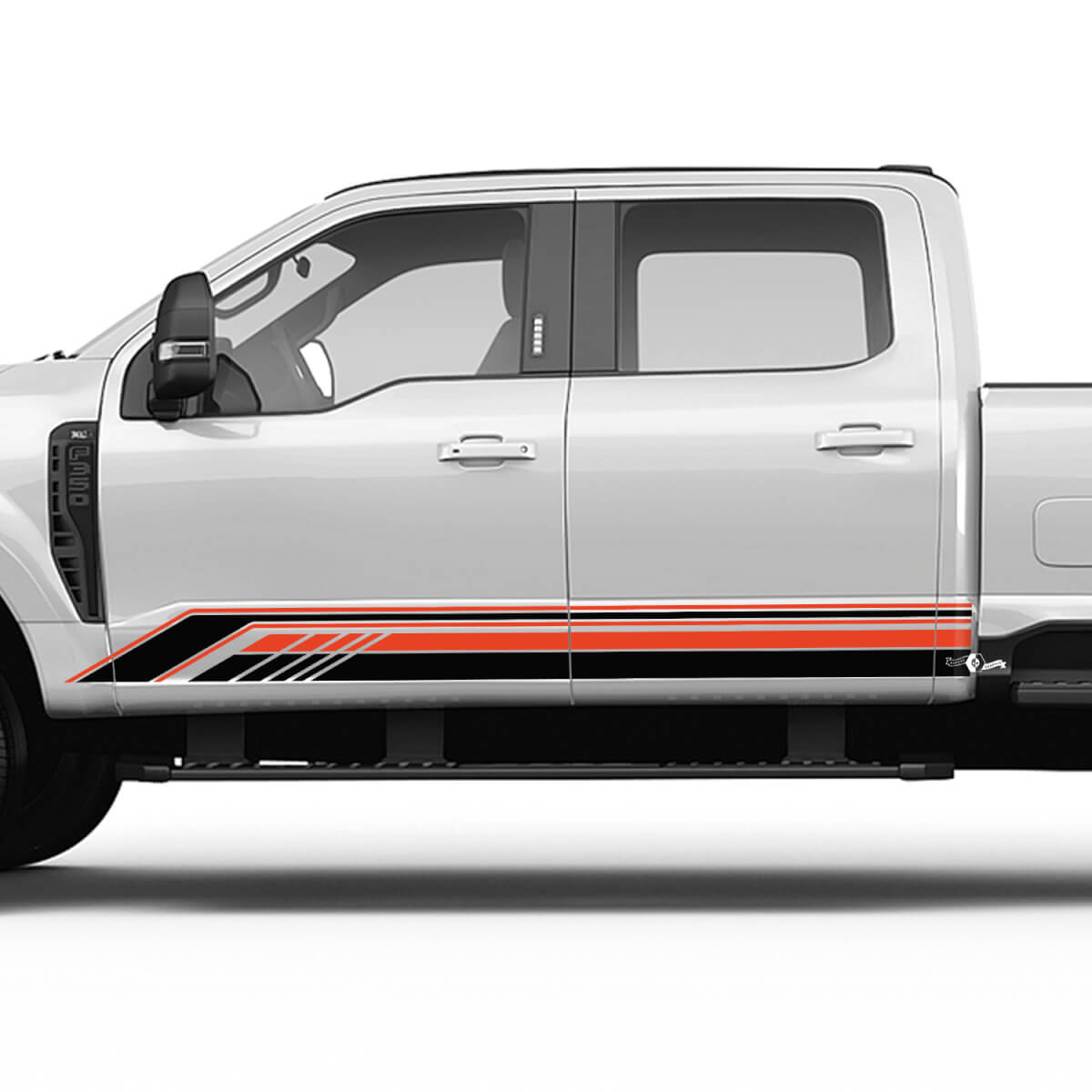 FORD F150 F250 F350 ROCKER PANNEUX STRIPRES SIGRATIONS VINYLES GRAPHIQUES 2 COULEURS
