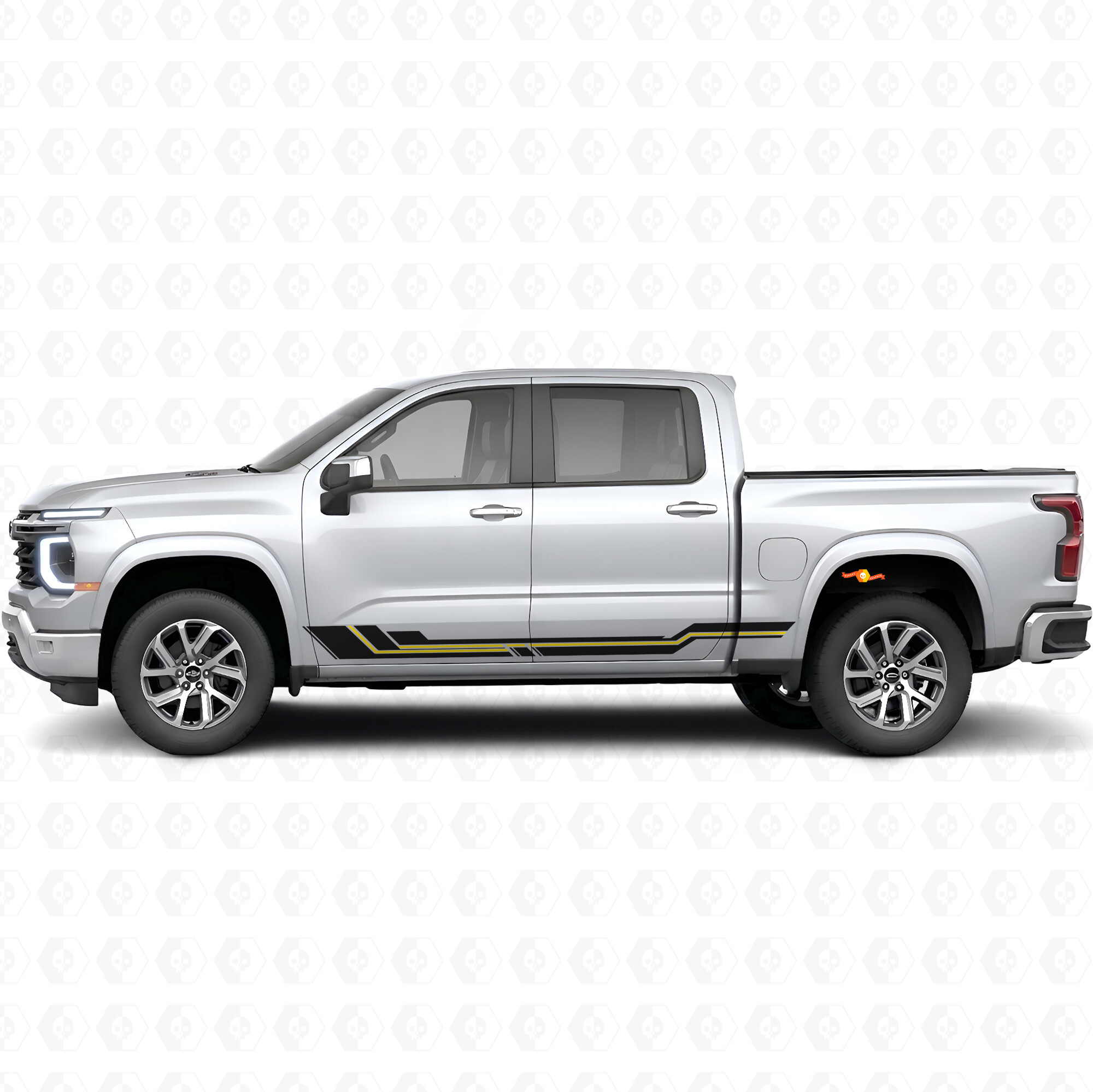 Bandes vinyles parallèles Accent pour porte et bas de caisse pour Chevrolet Silverado 1500 Nouvelle Génération 2027