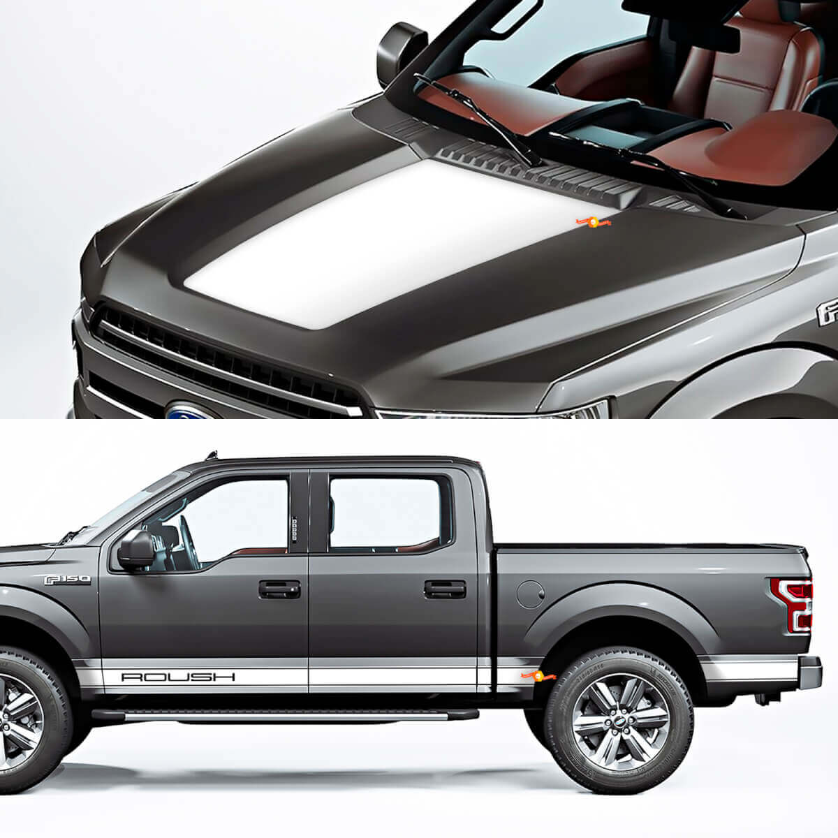 Panneau à bascule latérale et décalcomanie du capot ajustement graphique à Ford F150 Raptor Roush
