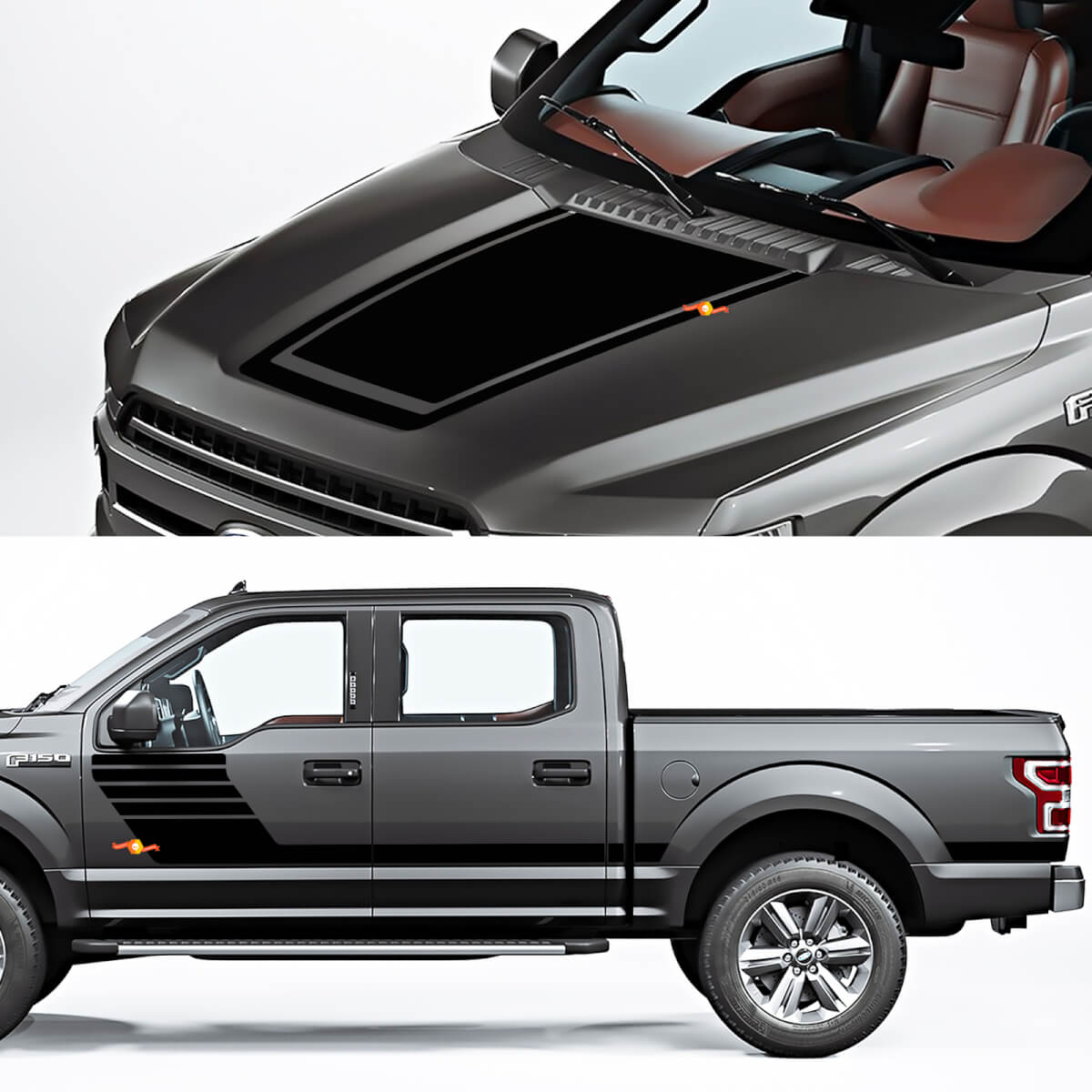 Panneau à bascule latérale et décalcomanie du capot ajustement graphique à Ford F150 Raptor Roush Package 2
