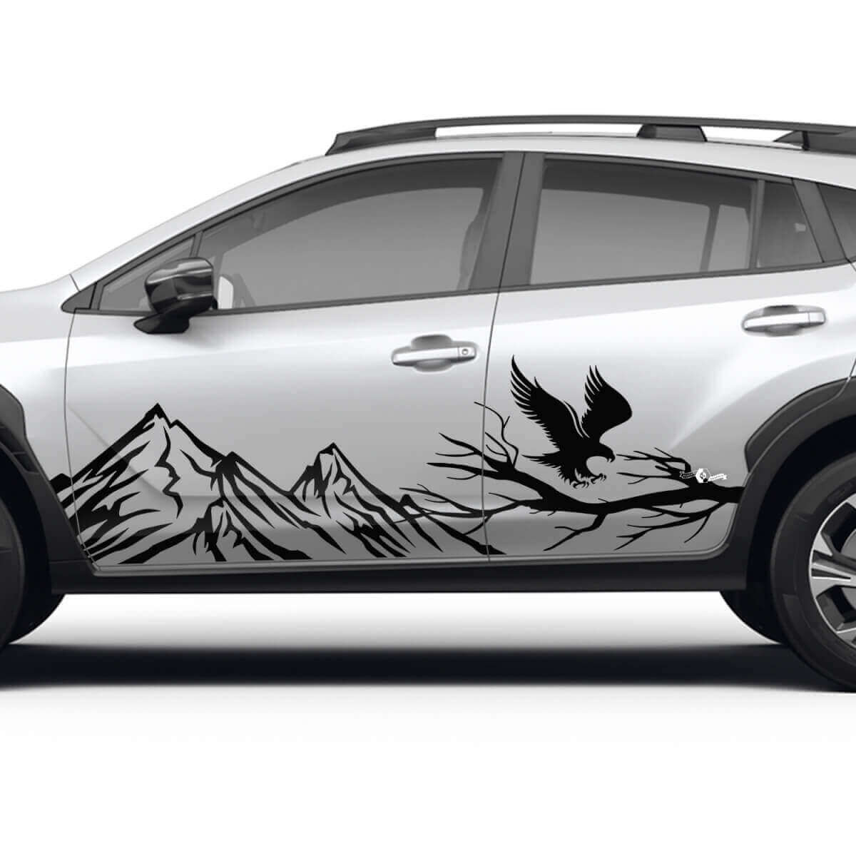 Autocollant vinyle graphique pour portes latérales Mountains Branch Eagle pour Subaru Crosstrek