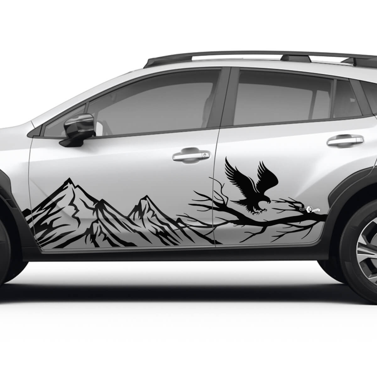 Portes latérales Mountains de paysage d'aigle en vinyle autocollante - Graphic Sticker Universal Fit Suba
