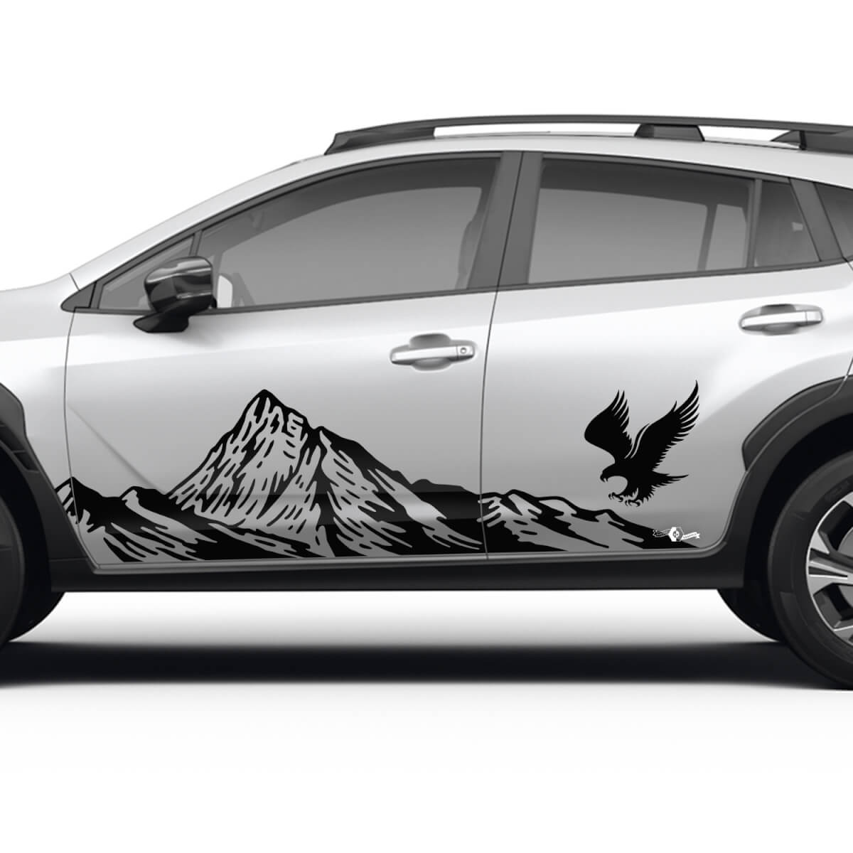Portes latérales Mountains de paysage d'aigle en vinyle autocollante - Graphic Sticker Universal Fit Suba
