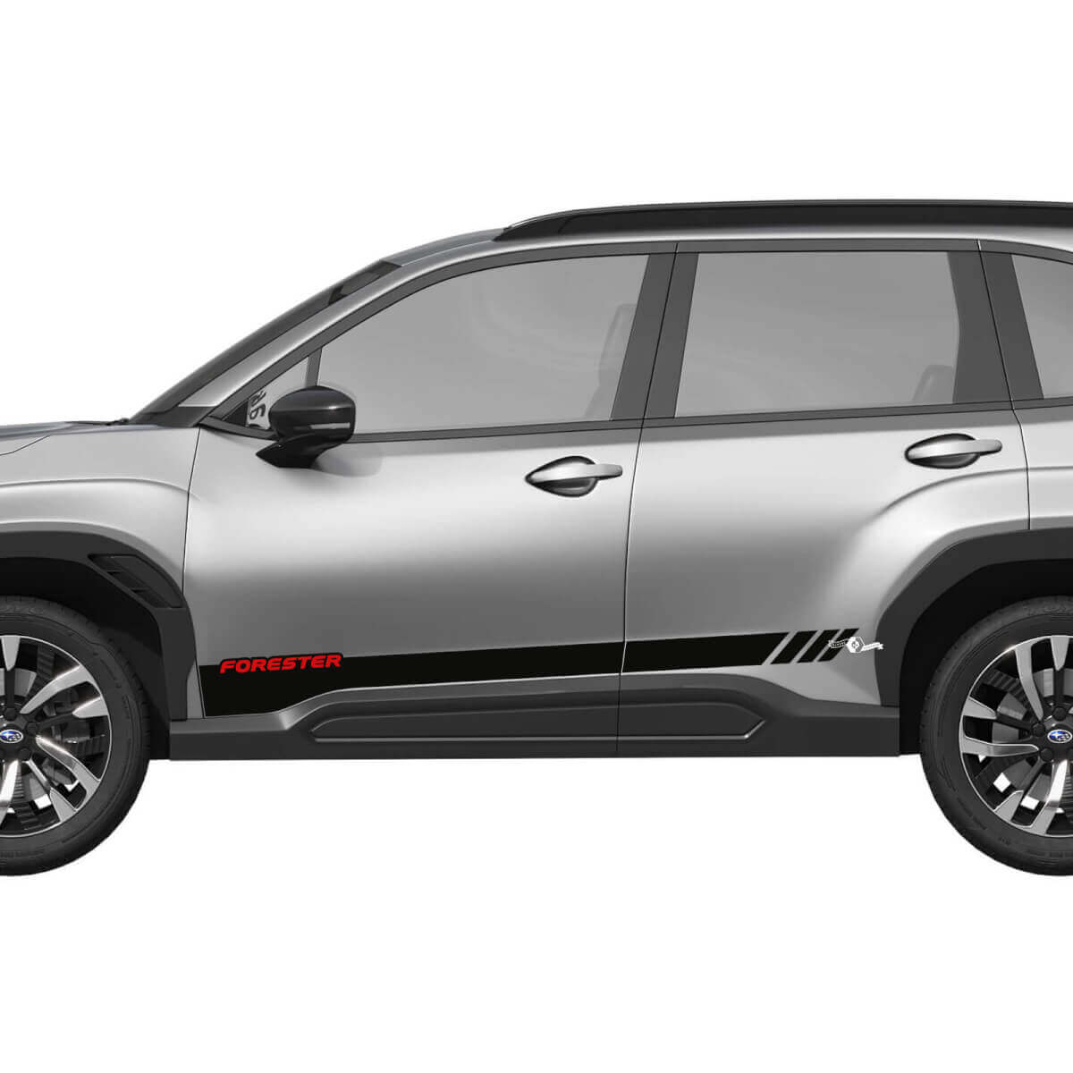 Portes latérales Stripes de panneau de bascule en vinyle - autocollant graphique ajustement universel Suba forester
