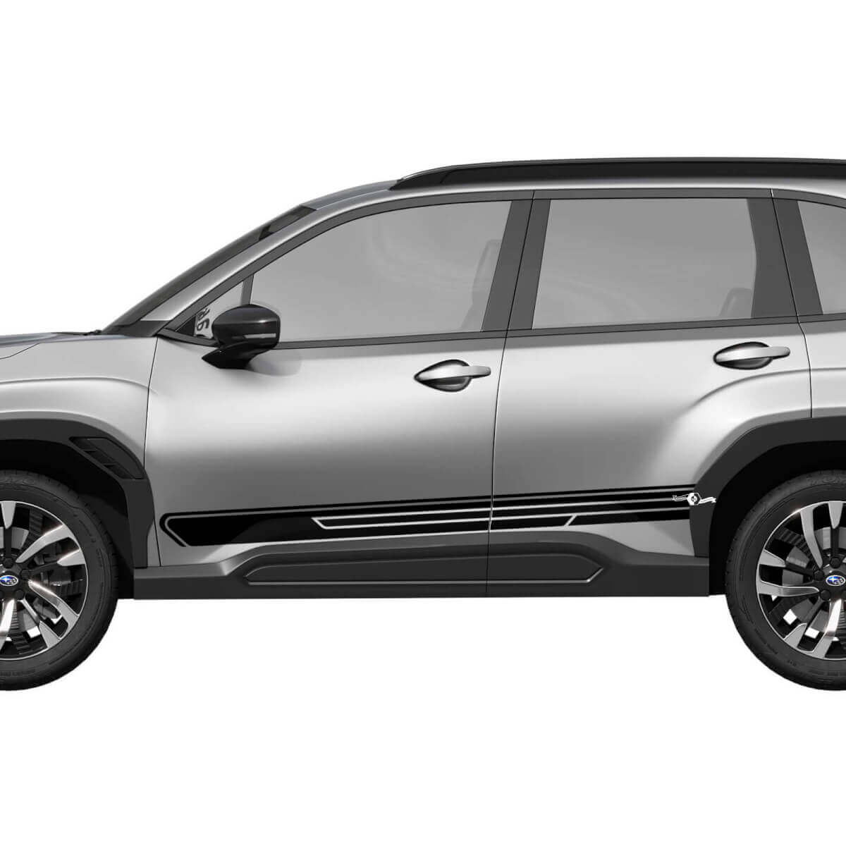 Bas de caisse latéraux Autocollant vinyle bandes de course 2 pour Subaru