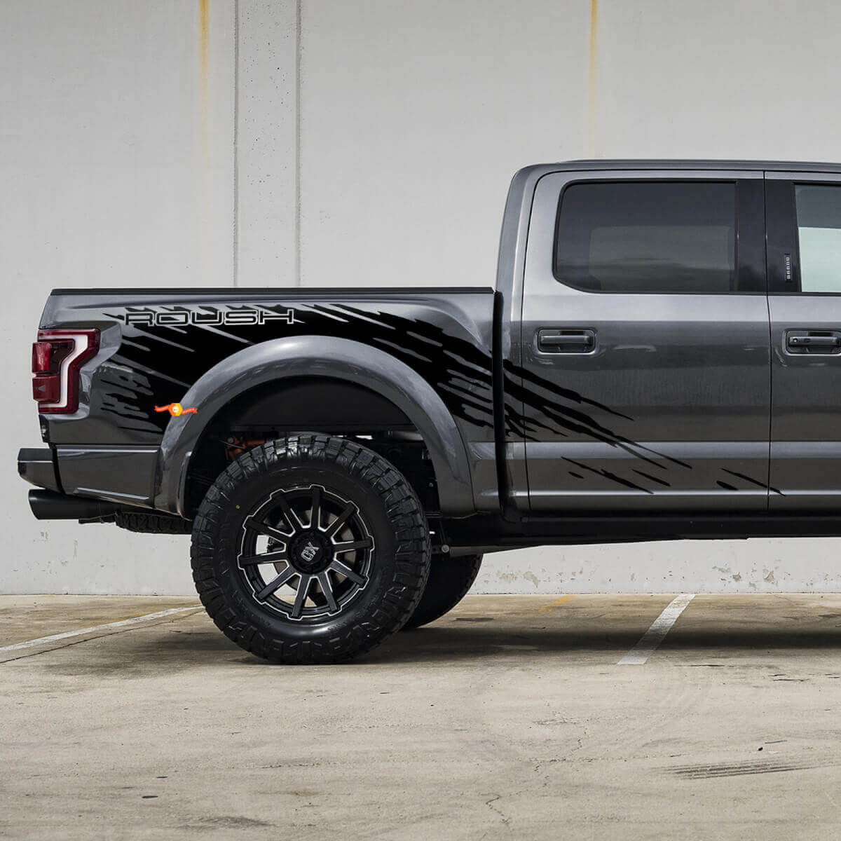 Autocollant graphique de protection latérale pour benne adapté à Musclecar truck power truck Roush Package 2
