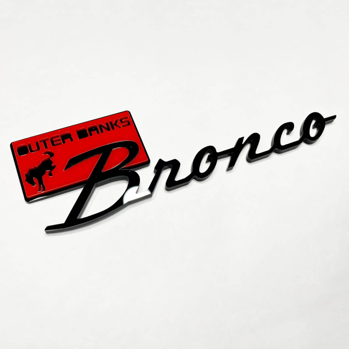Brronco Banques extérieures badges Fender Tailgate Emblem 3D Badge Red vs Black

